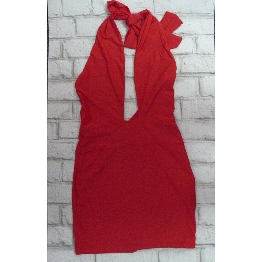 $208 Pilyq PQ Swim Red Coral Alex Dress & Teeny Bottoms Swimsuit Set XS S P396